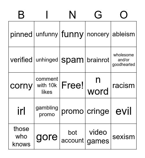 ig reels Bingo Card