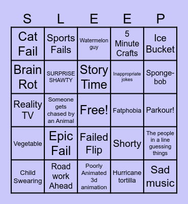 Sleepy Space Bingo! Bingo Card