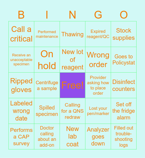 Lab Week 2025 Bingo Card