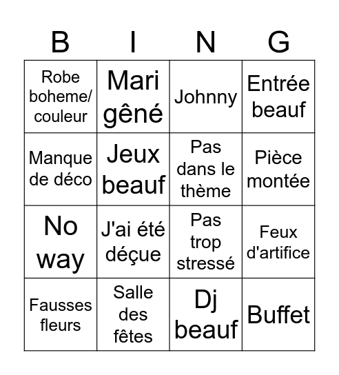 Simple et festif (10k - 90) Bingo Card