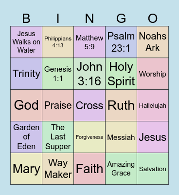 Bible Bingo Card