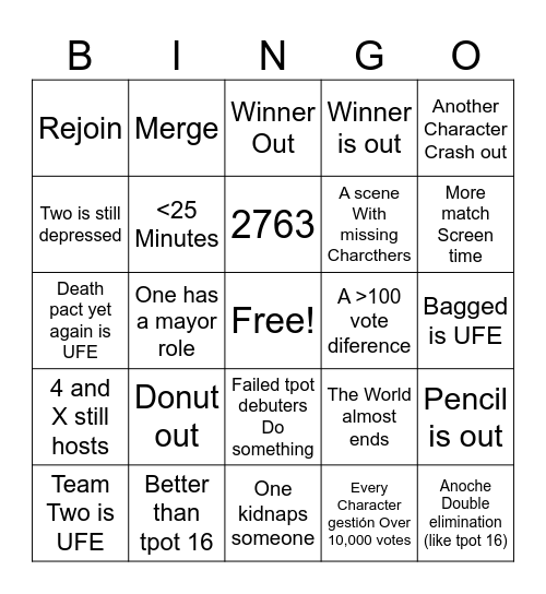 Tpot 17 Bingo Card