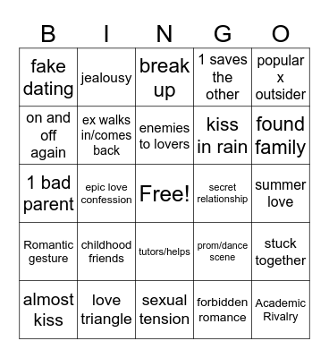 tv couple tropes Bingo Card