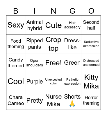 Mika Cross Scout Bingo Card