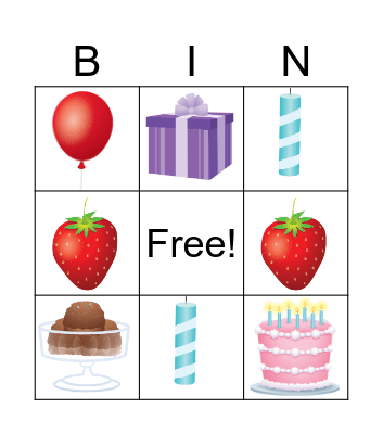 My party! Bingo Card