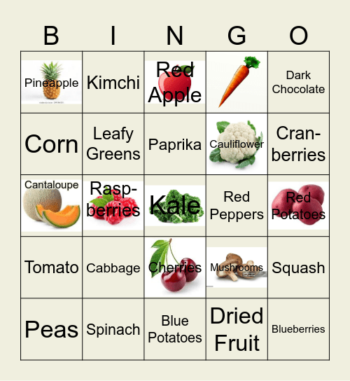 🌈Eat the Rainbow🌈 Bingo Card