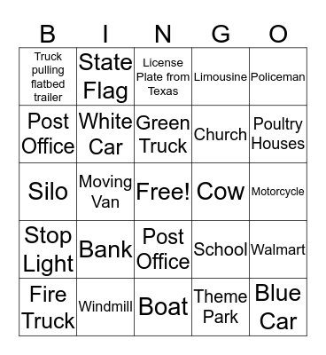 Arvest Adventures Bingo Card