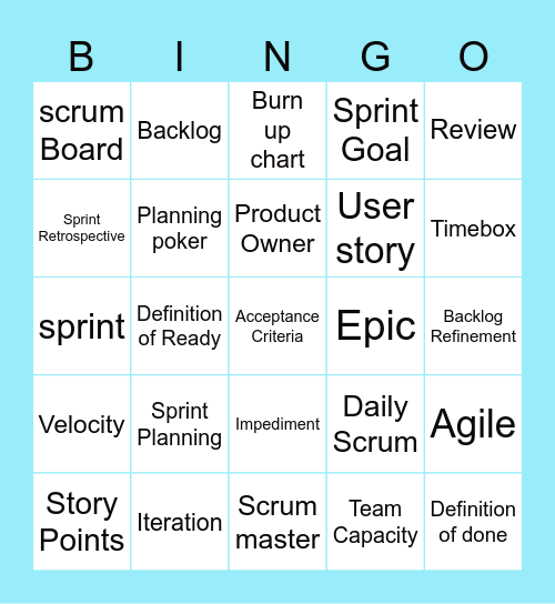 Agile Scrum Bingo Card