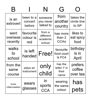 Find someone who... Bingo Card
