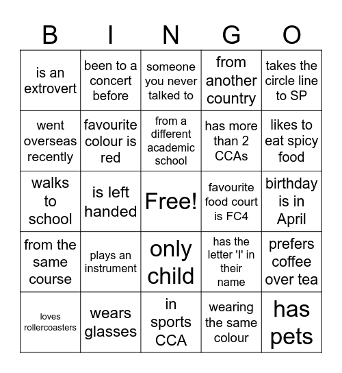 Find someone who... Bingo Card