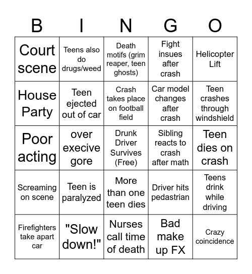 Every 15 Minutes Video Bingo Card