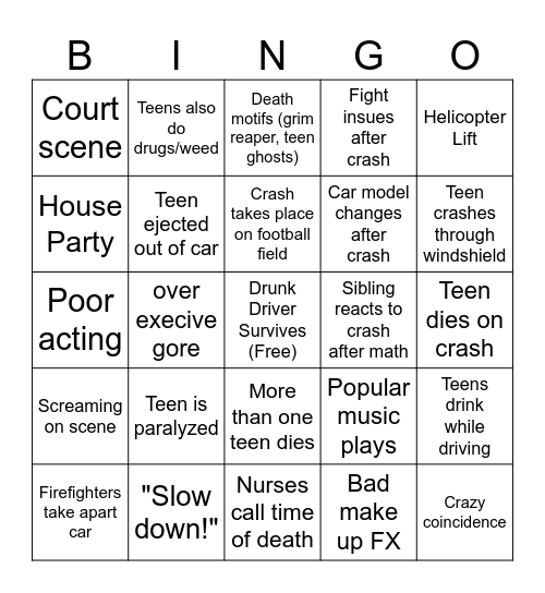 Every 15 Minutes Video Bingo Card