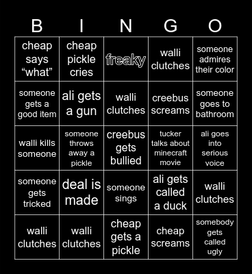 goofy gang Bingo Card