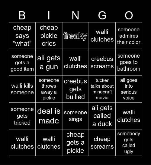 goofy gang Bingo Card