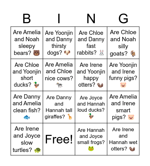 B4 U7 Are they? Bingo Card