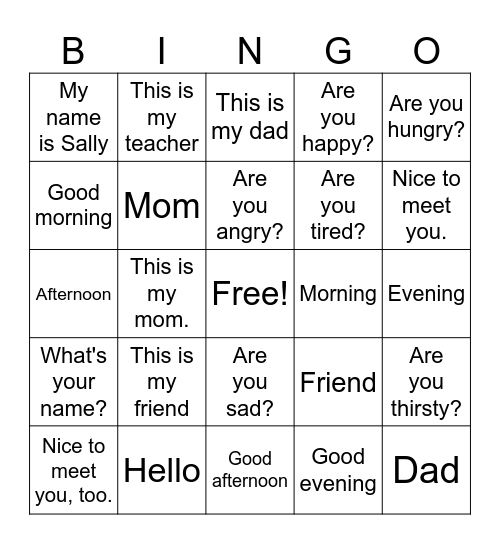 Review Bingo Card