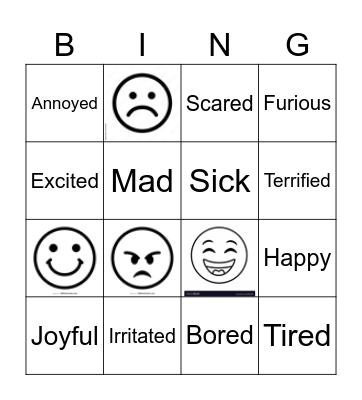 Feelings Bingo Card