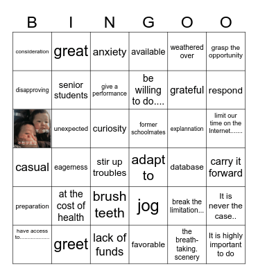 4月考 Bingo Card