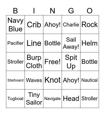 Baby Bingo Card
