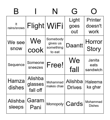 Naltar BINGO Card