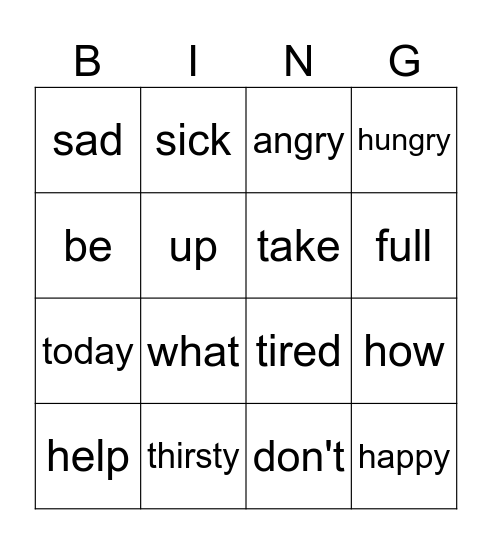 Unit 1 Bingo Card