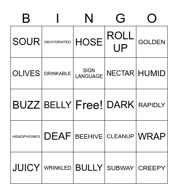 CAMBRIDGE ANTHOLOGIES 3 KEYWORDS Bingo Card