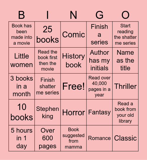 Book bingo Card