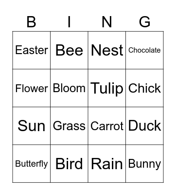 Easter Bingo Card