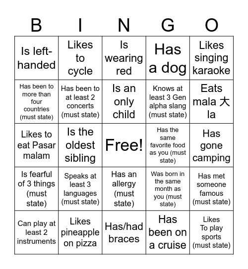 Icebreaker Bingo: Find Someone Who Bingo Card