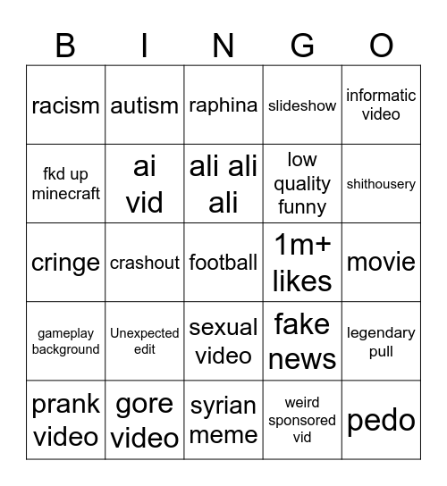 ig bingo Card