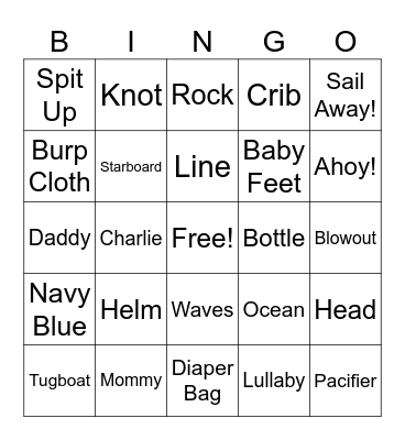 Baby Bingo Card