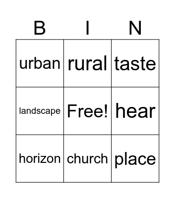 Geography Bingo Card