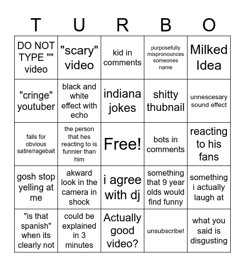 dj loves turbo bingo Card