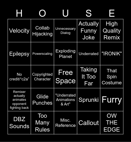 Childrenders/FCC Bingo Card