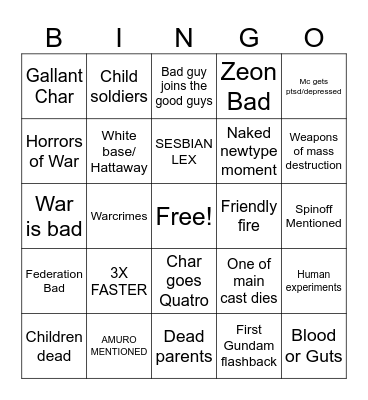 GQUUUUUUQ BINGO Card
