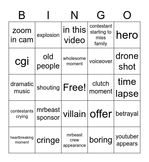 mrbest bingo Card