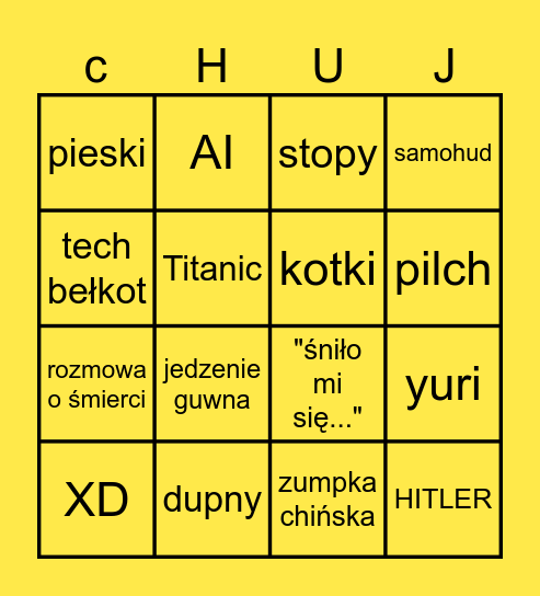 Ziomki poziomki 2137 Bingo Card