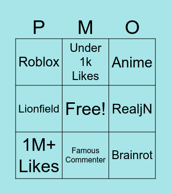 Youtube Shorts Bingo 9: Mini Bingo Card