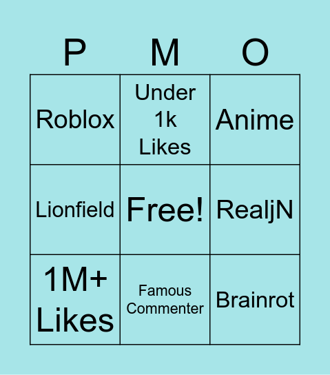 Youtube Shorts Bingo 9: Mini Bingo Card