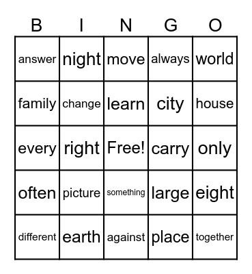 TRICK WORDS (UNITS 5-9) Bingo Card