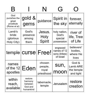 Lesson 27 Bingo Card