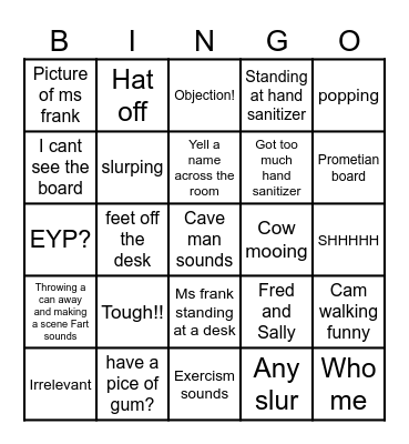 Chemistrey Bingo Card