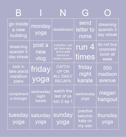 bingo and it's THIS WEEK Bingo Card