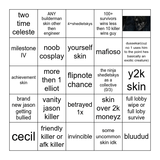 forsaken bingo ts pmo n stuff Bingo Card