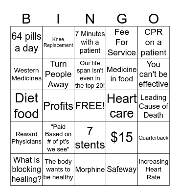 Escape Fire Bingo Card