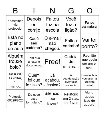 Bingo Pedagógico Divertido – Dia do Trabalhador Bingo Card
