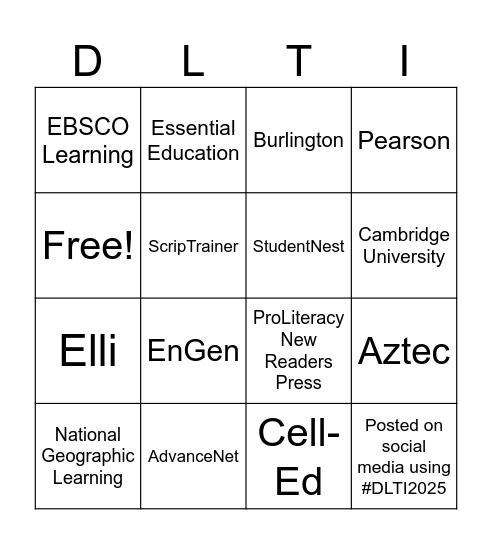 #DLTI2025 BINGO Card