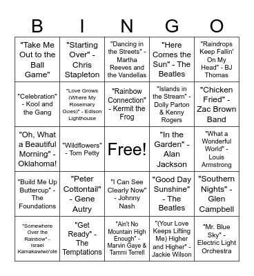 Spring Bingo Card