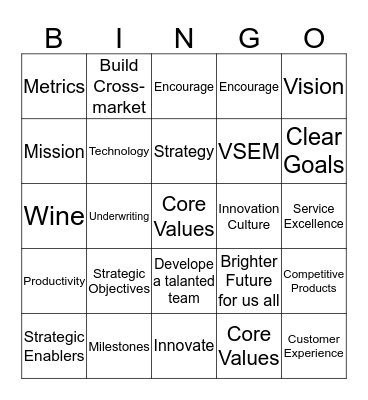 VSEM BINGO Card