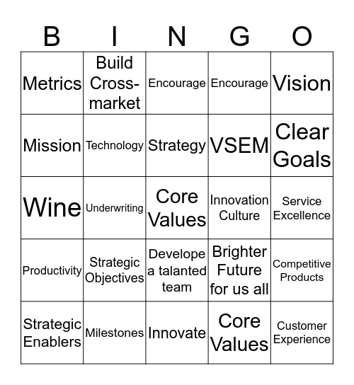 VSEM BINGO Card